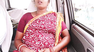 Telugu step mom car sex long drive for sex with step son, telugu dirty talks.