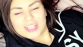 Small titted babe toys her pussy on webcam