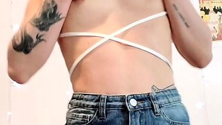 Very Hot Amateur French Teen couple tit fuck on Webcam