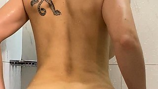 Busty curly brunette with big boobs fucks on couch