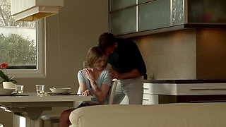 Thin babe impaled on his boner to make herself CLIMAX