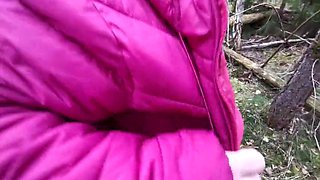 Barefeet titslapping in the woods - 600 slaps