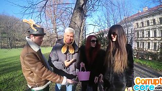 Picked up corrupt beotches got pussybanged in amateur foursome