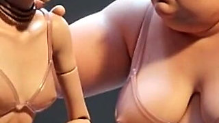 Fat Mistress Whips Bound Skinny Slave - Body Contrast Humiliation