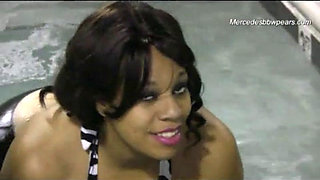 Sexy Ebony BBW babe at the pool