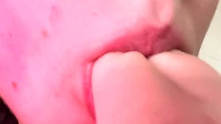 Crazy Leyla Hot German Girl Big Lips Blowjob Cum Swallow