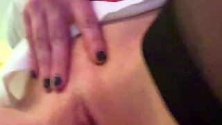 Beautiful redhead uses toy to masturbate