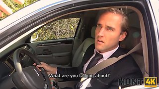 Hunt4k. random passerby scores wondrous bride in the wedding limo
