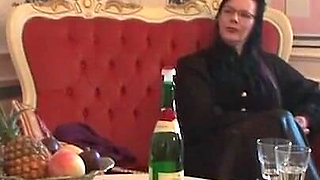 Big boobs babe sent to forest naked