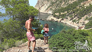 A French MILF, Lost in the Mountains, Gets Fucked in a Secluded Paradise Cove While Tourists Watch From Afar.
