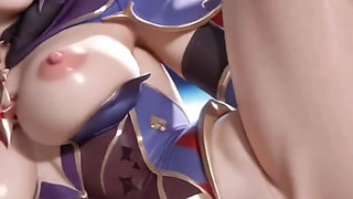 Genshin Impact Mona Animated Anal Feet Blowjob