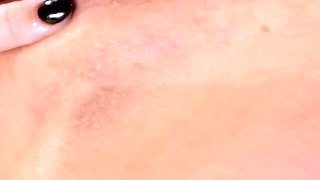 Blonde cumshot amateur MILF POV jerking in the kitchen