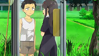 Bus Stop's Groping with a Hot Busty Schoolgirl - Hentai