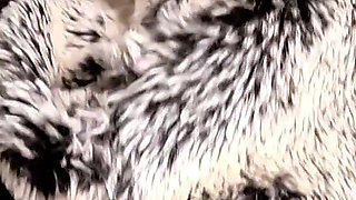 Magic Whore Transformation in Shearling and Uggs. Pee, Deepthroat, Cum on Fur and Squirting