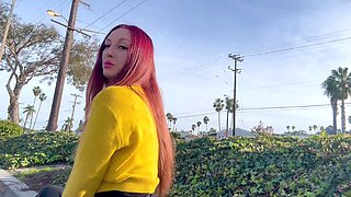 Italian Big Tits Milf Hot Solo Car Ride Flashing her juicy tits at night