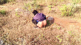 Indian aunty caught and  fucked outdoor