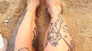 Look at My Toes in Crocs on the Beach