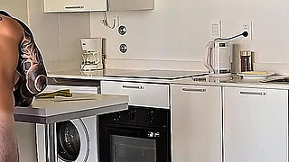 Cheating Wife! Her Husband in Bed and Her Fucking Her Friend on the Couch