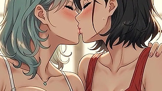 AI Generated Cartoon content, Uncensored video of 18 Year old Anime Girl, Kissing Orgasm of Mature Women
