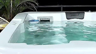 Melany Latina Fucking with Her Boyfriend's Best Friend in the Jacuzzi