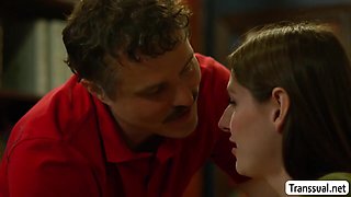 Privately observing this crimson-steaming TRANSSEXUAL librarian