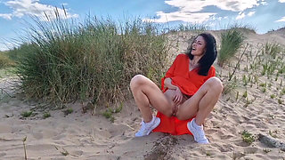 Naked Exhibicionist on Beach