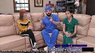 Sex slave, nitrile gloves, male doctor
