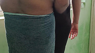 stepaunty enjoying fuck with step son at windows side in home made romance