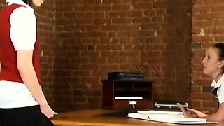 Fetish lesbians rim and lap up milk from ass enema