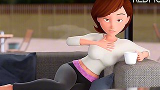 Buxom step aunt helps big cock cum fast - Porn Cartoon