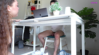 The New Secretary Seduced the Boss and Begged Him to Suck His Legs and Fuck Him Hard, Humiliating