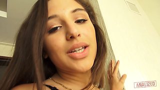 Abella Danger's tight ass gets destroyed by double penetration while James Deen & Markus Dupree watch