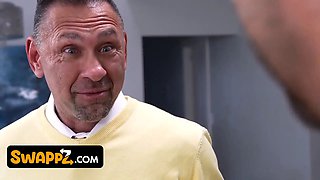 Competitive step sisters married to stepbrothers pound each others spouses to witness who’s the best