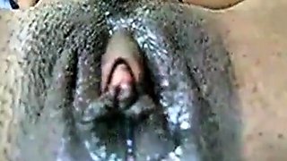 Black girl's juicy pussy on webcam