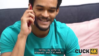 Cuck4k. pregnant blonda with lovely natural figure is fucking a stranger in front of her spouse