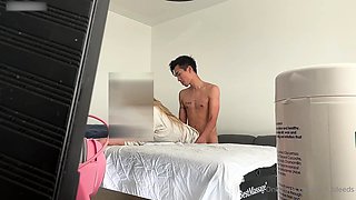 Cock hungry masseuse fucked by Asian guy on hidden cam