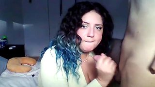 Amateur girlfriend handjob and blowjob with facial
