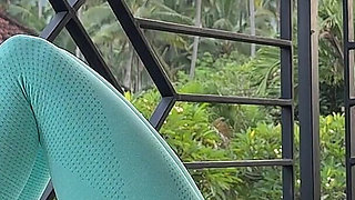 Breath Practice and Express Stretch on Outdoor Balcony