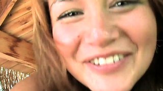 Pulled amateur czech babe outdoor anal fuck