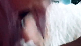 She Gives Me a Messy Blowjob on My Pierced Cock on the Ferry. I Cum in Her Mouth and Kiss Her, Licking the Cum.