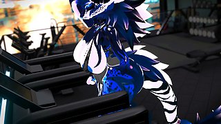 Lewd Furry MILF Expands Ass and Tits at the Gym - Fansly