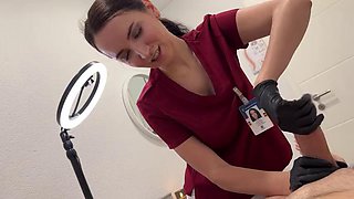 Laser on balls, cock in throat