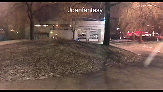 Winter Flash Fun in a Sheer Dress