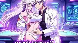 Mad scientist creates perfect futanari clone of himself for sex desire