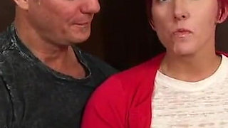 Hairy redhead banged in her pussy