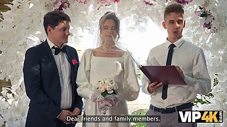 Vip4k. bride was fucked hard and got rectal cum inside while guests were witnessing