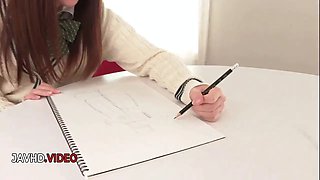 Steamy Japanese student Chihiro Nishikawas hot class act includes amazing blowjob.