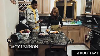 Classy blonde lady ignores her Asian hubby's sex desires and gets punished