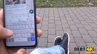 Debt4k. debt collector tracks down Sexy Bride and they have affair