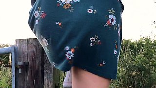 SLUT FLASHES ASS AND PUSSY IN PUBLIC